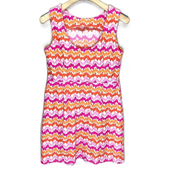 Jude Connally Abstract Dress Size L Pink Orange Athletic Tennis Golf Pockets - Picture 2 of 6